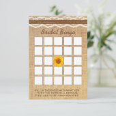 Carte Dentelle & Twin Sunflower Fête des mariées Bingo (Debout devant)