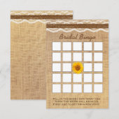 Carte Dentelle & Twin Sunflower Fête des mariées Bingo (Devant / Derrière)