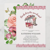 Carte Dentelles et fleurs Bachelorette week-end Invitati (Devant / Derrière)
