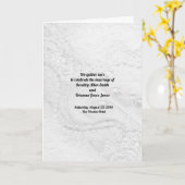 Carte Dentelles et perles blanches et argentées sur sati (Fleur jaune)