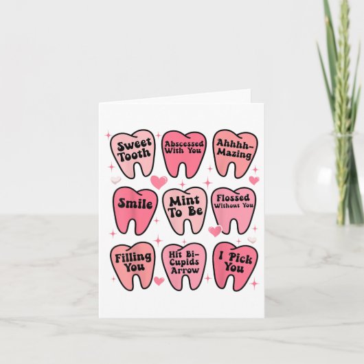 Carte Dentiste dentaire de la Saint-Valentin Dent Teeth  (Devant)