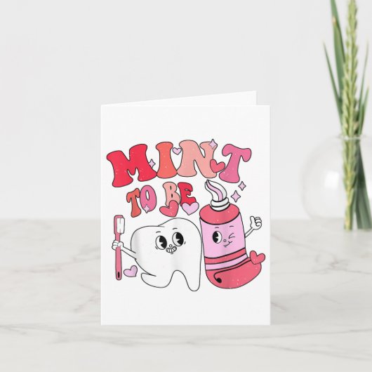 Carte Dentiste Saint-Valentin Menthe Pour être Brosse à  (Devant)