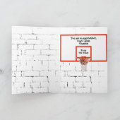 Carte d'entraîneur de basket-ball Merci (Intérieur)