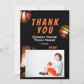 Carte d'entraîneur de Merci photo de basket modern (Devant)