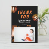 Carte d'entraîneur de Merci photo de basket modern (Debout devant)
