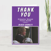 Carte d'entraîneur en Merci violet avec photo (Devant)