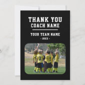 Carte d'entraîneur Merci avec nom d'équipe Photo (Devant)