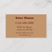 Carte d'entreprise de construction (Dos)