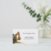 Carte d'entreprise de construction de pelle rétro (Debout devant)