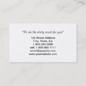 Carte d'entreprise de construction de pelle rétro (Dos)