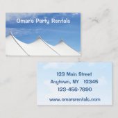 Carte d'entreprise de location de tente (Devant / Derrière)