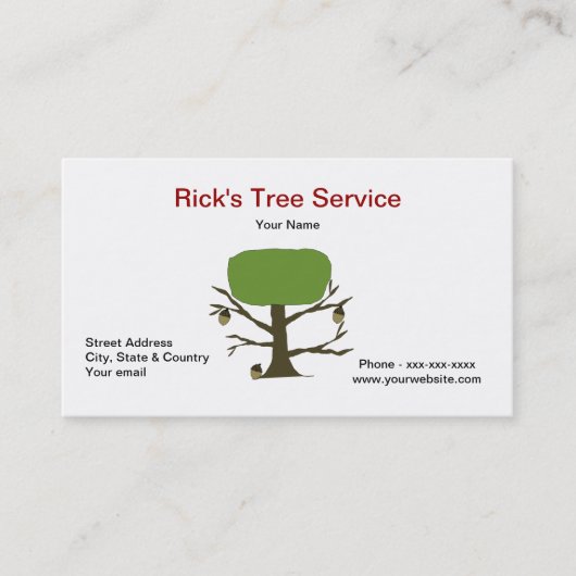 Carte d'entreprise de services d'arbre (Devant)