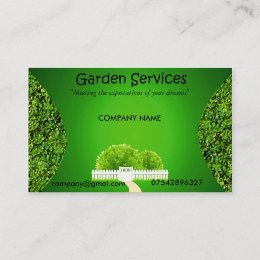 Carte d'entreprise de services de jardin (Devant)