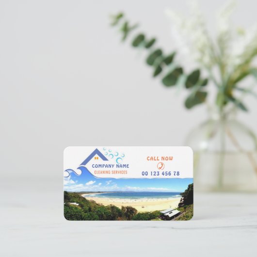 Carte d'entreprise de services de nettoyage (Debout devant)