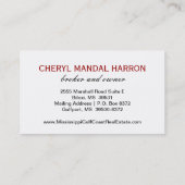 Carte d'entreprise immobilière (Dos)