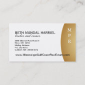 Carte d'entreprise immobilière (Dos)