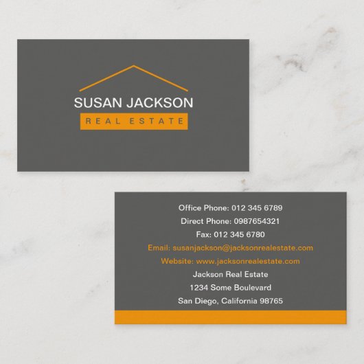 Carte d'entreprise immobilière (Devant / Derrière)