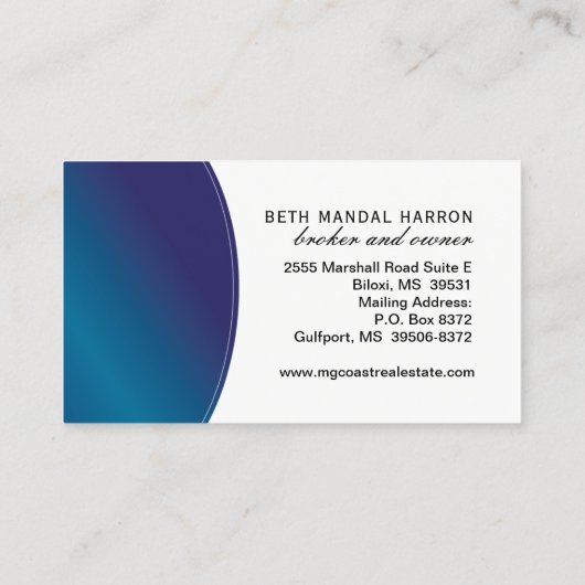 Carte d'entreprise immobilière (Dos)