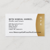 Carte d'entreprise immobilière (Dos)