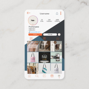 Carte d'entreprise Instagram Carte de visite QR Co