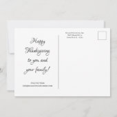 Carte d'entreprise Thanksgiving - Carte postale 5x (Dos)
