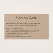 Carte d'entretien de bougie photo Kraft moderne (Dos)