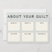 Carte d'entretien de courtepoint - Texte inspiré d (Dos)