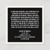 Carte d'entretien groupée minimaliste pour coiffur (Dos)