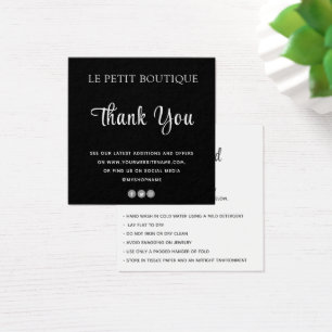 Carte d'entretien moderne Merci noir blanc