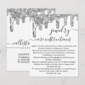 Carte d'entretien pour bijoux à Parties scintillan (Devant / Derrière)