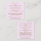 Carte d'entretien rose (Devant / Derrière)