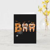 Carte Dents Bouh Citrouille Dentiste Hygiéniste Dentaire (Fleur jaune)