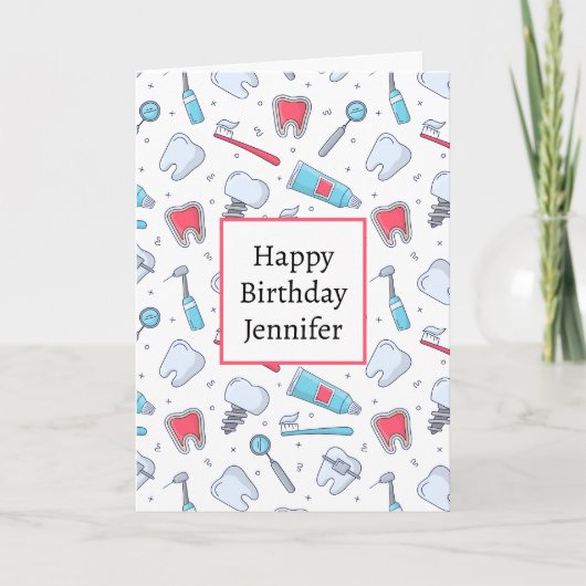 Carte Dents et outils Motif dentaire Anniversaire (Devant)