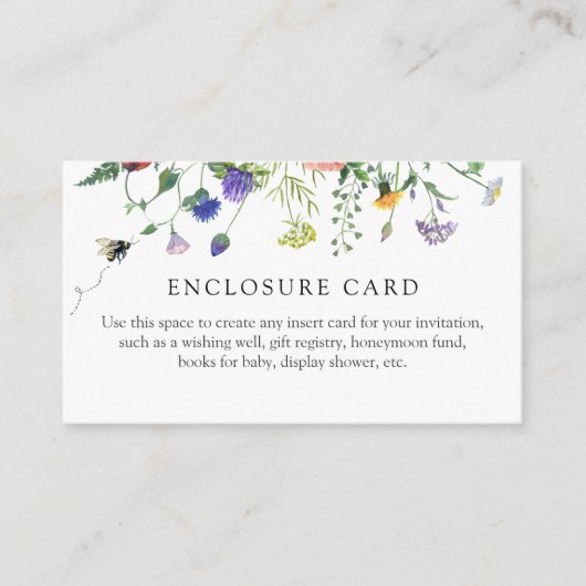 Carte d'enveloppe à motif de fleurs sauvages et d' (Devant)