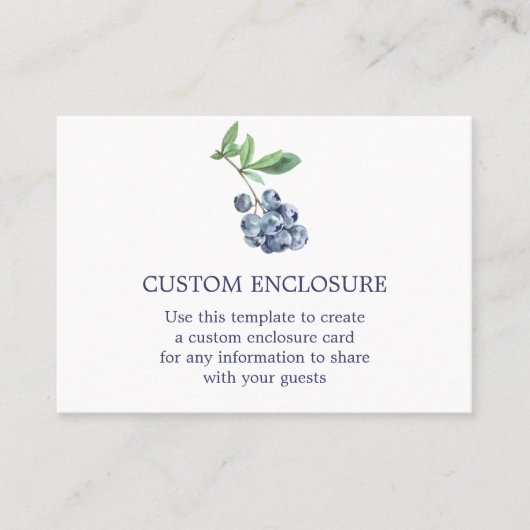 Carte d'enveloppe couleur d'eau Blueberry (Devant)