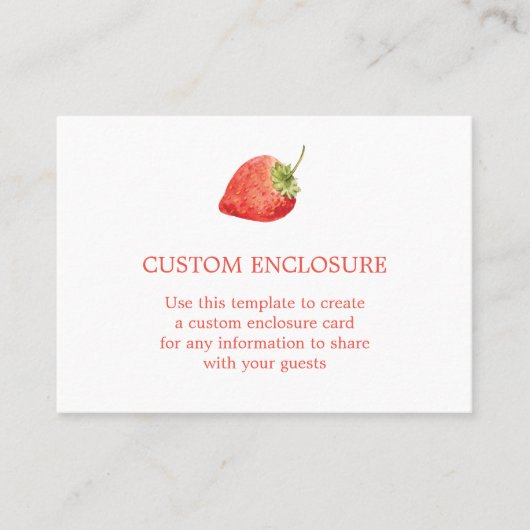 Carte d'enveloppe de fraise d'aquarelle (Devant)
