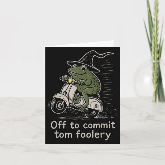 Carte Départ Pour Engager Tom Foolery Funny Frog sorcier (Devant)