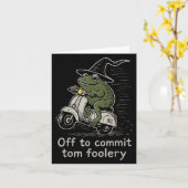 Carte Départ Pour Engager Tom Foolery Funny Frog sorcier (Fleur jaune)