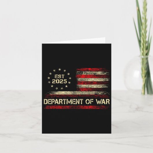 Carte Department Of War Established 2025 Re-established (Devant)