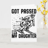 Carte Dépassé par ma fille drôle de ski (Fleur jaune)