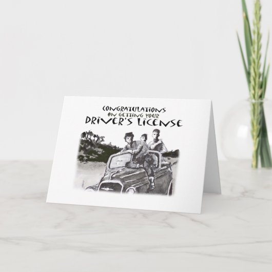 Carte dépassement de l'examen de conduite, félicitations (Devant)