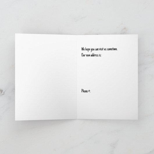 Carte déplacée avec papillon et fleurs (Intérieur)