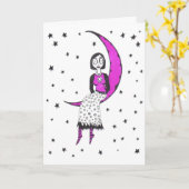 Carte Déplaisant au-dessus de la lune et des étoiles (Fleur jaune)