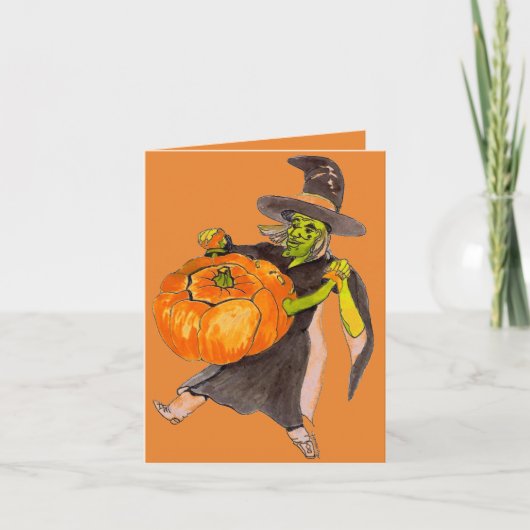 Carte Déplaisant Funny Halloween Danser Citrouille coule (Devant)