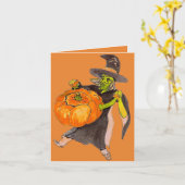 Carte Déplaisant Funny Halloween Danser Citrouille coule (Fleur jaune)