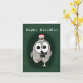 Carte Déplaisant Gote Goth Owl bizarre Joyeux anniversai (Fleur jaune)