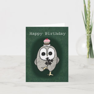 Carte Déplaisant Gote Goth Owl bizarre Joyeux anniversai