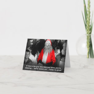 Carte Déplaisant Père Noël vous voit quand vous dormez