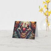 Carte Déplaisant Sideshow Carnival Funhouse Clown Hallow (Fleur jaune)
