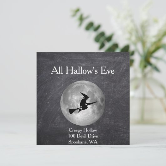 Carte déplaisante Hollow Halloween Witch et Moon C (Debout devant)
